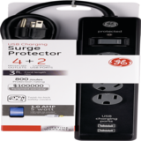 GE Lighting - PL 3 Outlet Surge Protector With USB Charging 3 Standard Outlets + 2 Charging USB Ports, thumbnail image 1 of 2