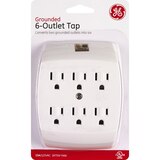 GE Grounded 6-Outlet Tap, White, thumbnail image 1 of 2