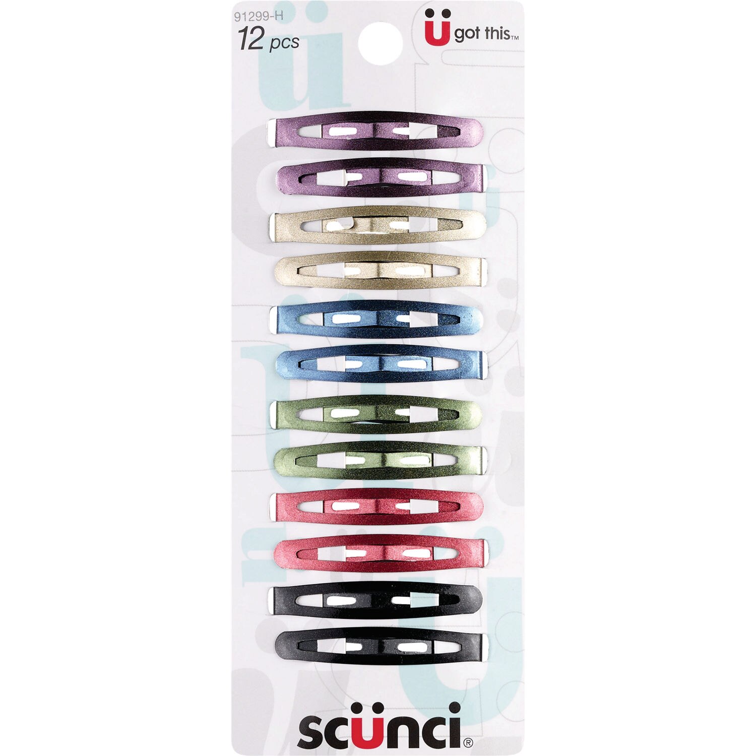 Scunci Snap Clips, Black