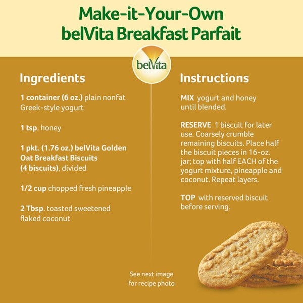 belVita Golden Oat Breakfast Biscuits, 5 Packs (4 Biscuits Per Pack)