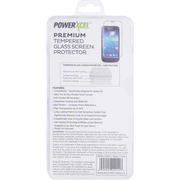 PowerXcel Premium Tempered Glass Screen Protector For Samsung Galaxy S4