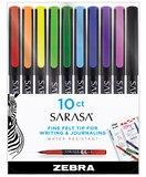 Zebra Pen Sarasa Fineliner Pen, 0.8mm Fine, Assorted, 10 CT, thumbnail image 1 of 3