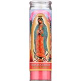 Prayer Candle, Virgen de Guadalupe White Wax, 8", thumbnail image 1 of 4