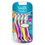 Gillette Venus Simply 3 3-Blade Disposable Razors, 4 CT, thumbnail image 1 of 6