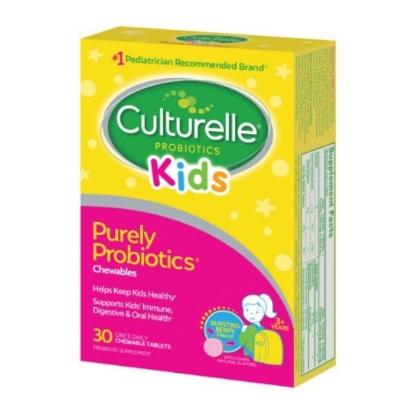 Culturelle Kids Daily Probiotic Chewable Supplement, Berry, 30 CT