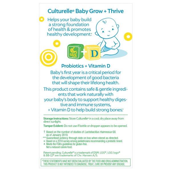 Culturelle Baby Probiotic + Vitamin D Drops, 0.30 FL OZ