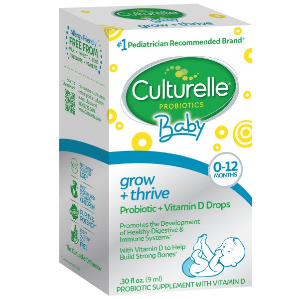 Culturelle Baby Probiotic + Vitamin D Drops, 0.30 FL OZ