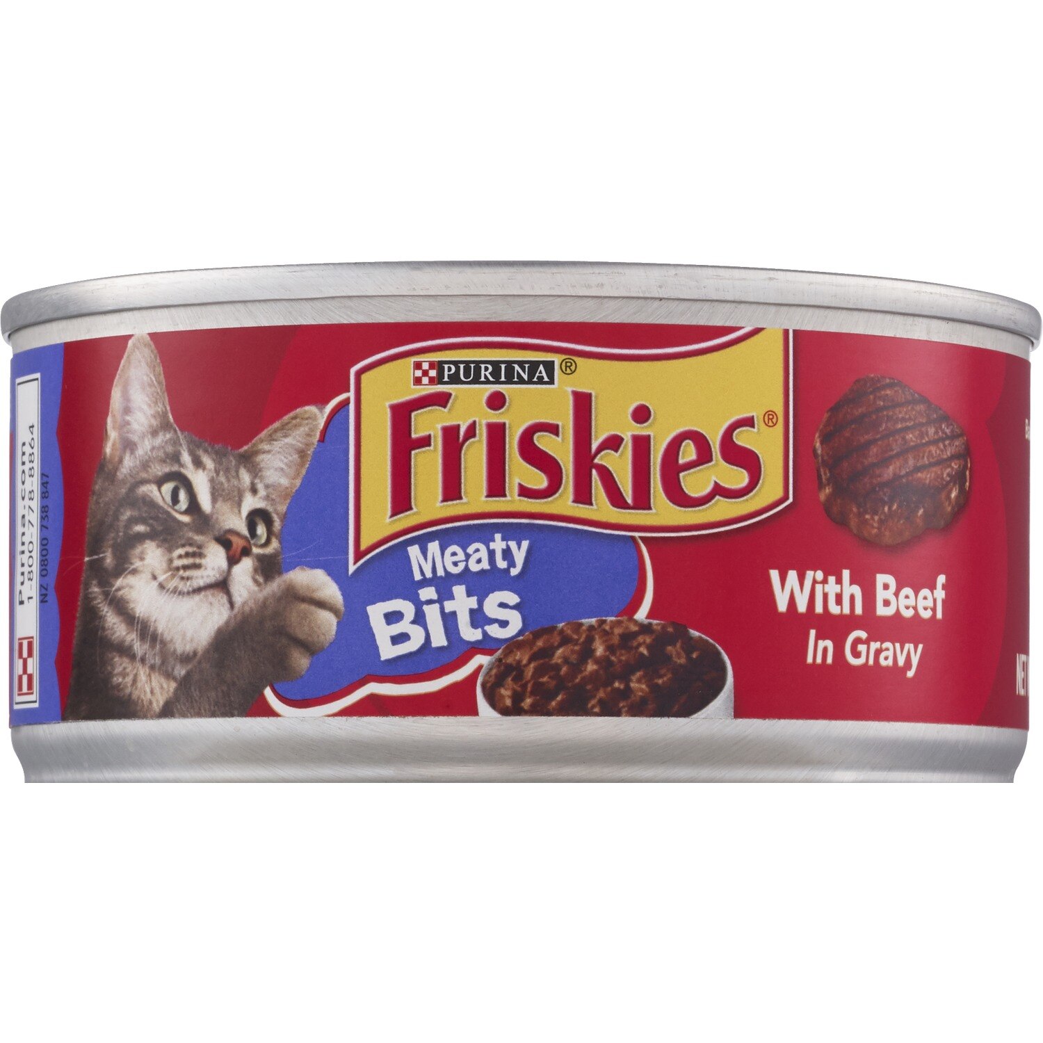 Friskies Meaty Bits With Beef In Gravy Canned Cat Food