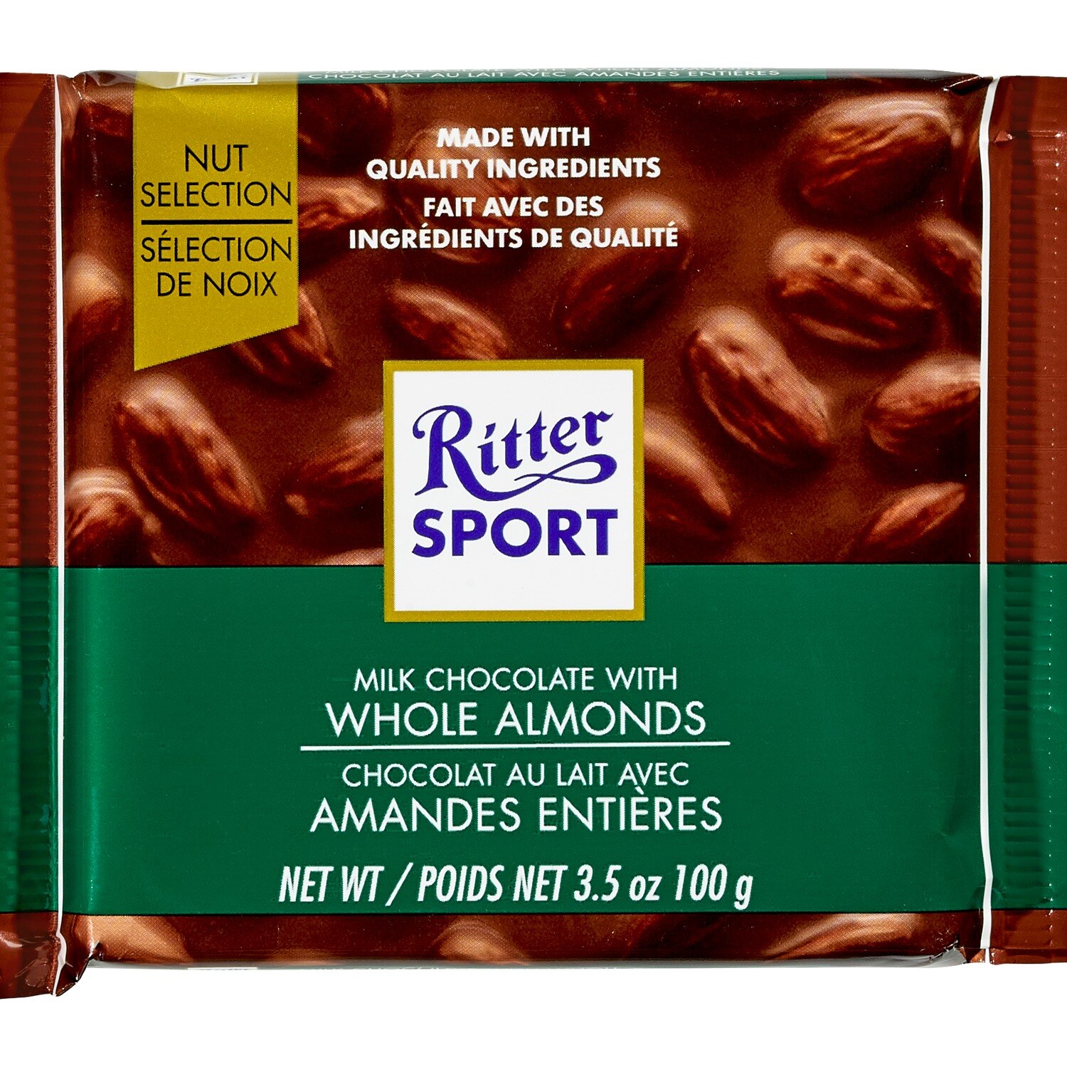 Ritter Sport Milk Chocolate with Whole Almonds image.