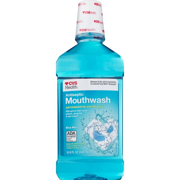 CVS Health Antiseptic Mouthwash for Antigingivitis & Antiplaque, Blue Mint