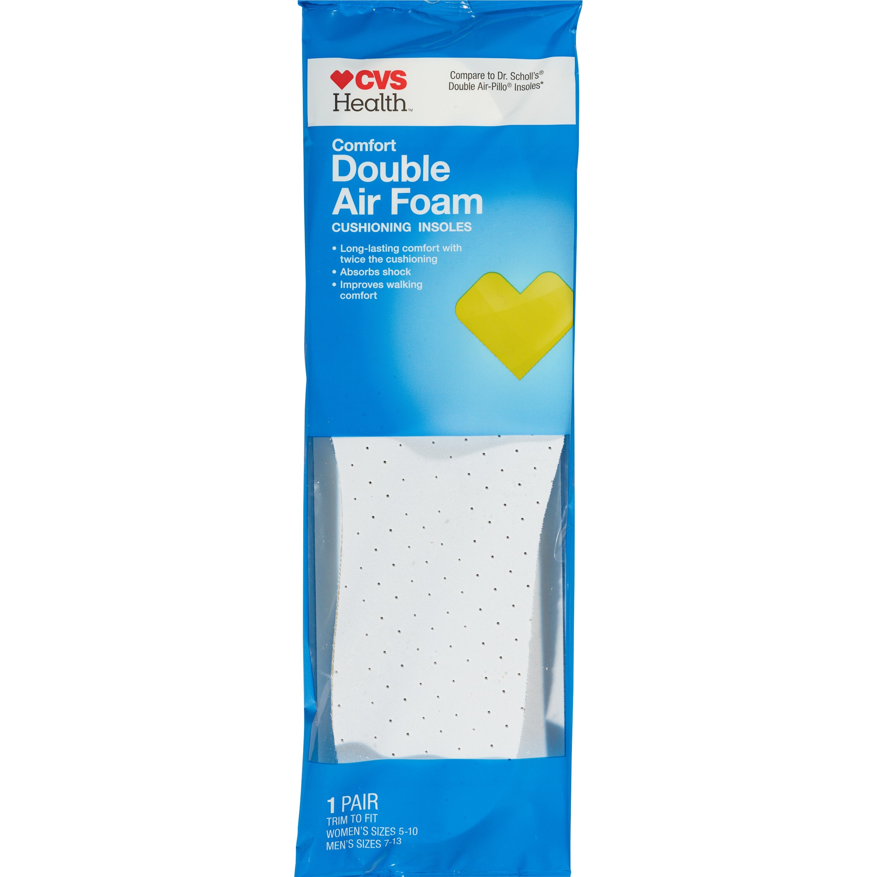 CVS Health Double Air Foam Cushioning Comfort Insoles