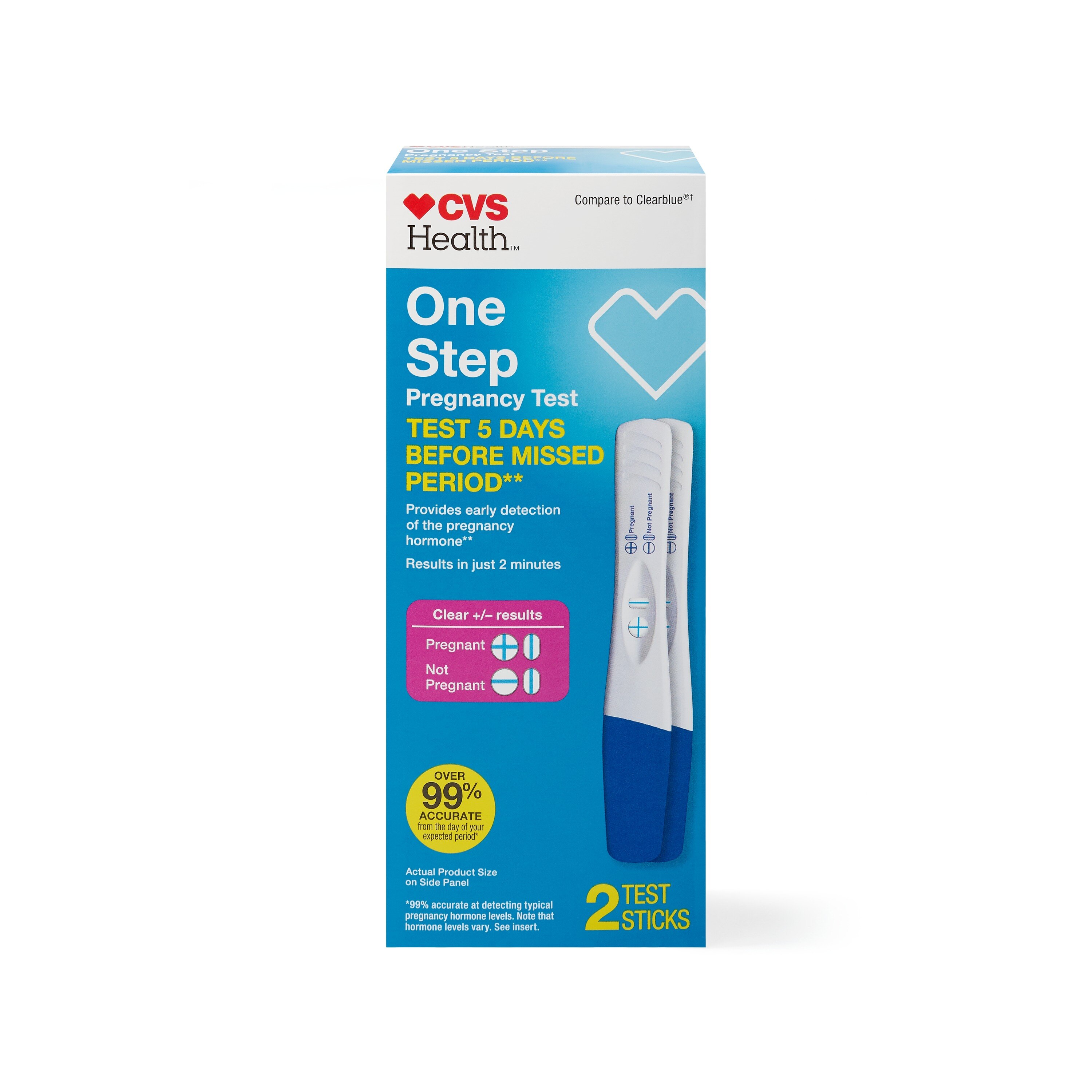 CVS Health One Step Pregnancy Tests, 2 PK