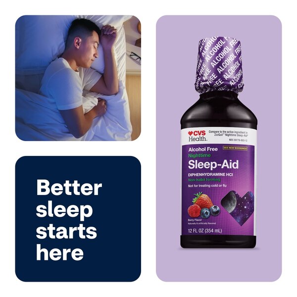 CVS Health Nighttime Sleep Aid Liquid, Berry