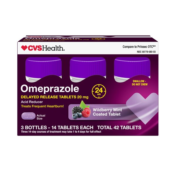 CVS Health Omeprazole Delayed Release Acid Reducer Tablets