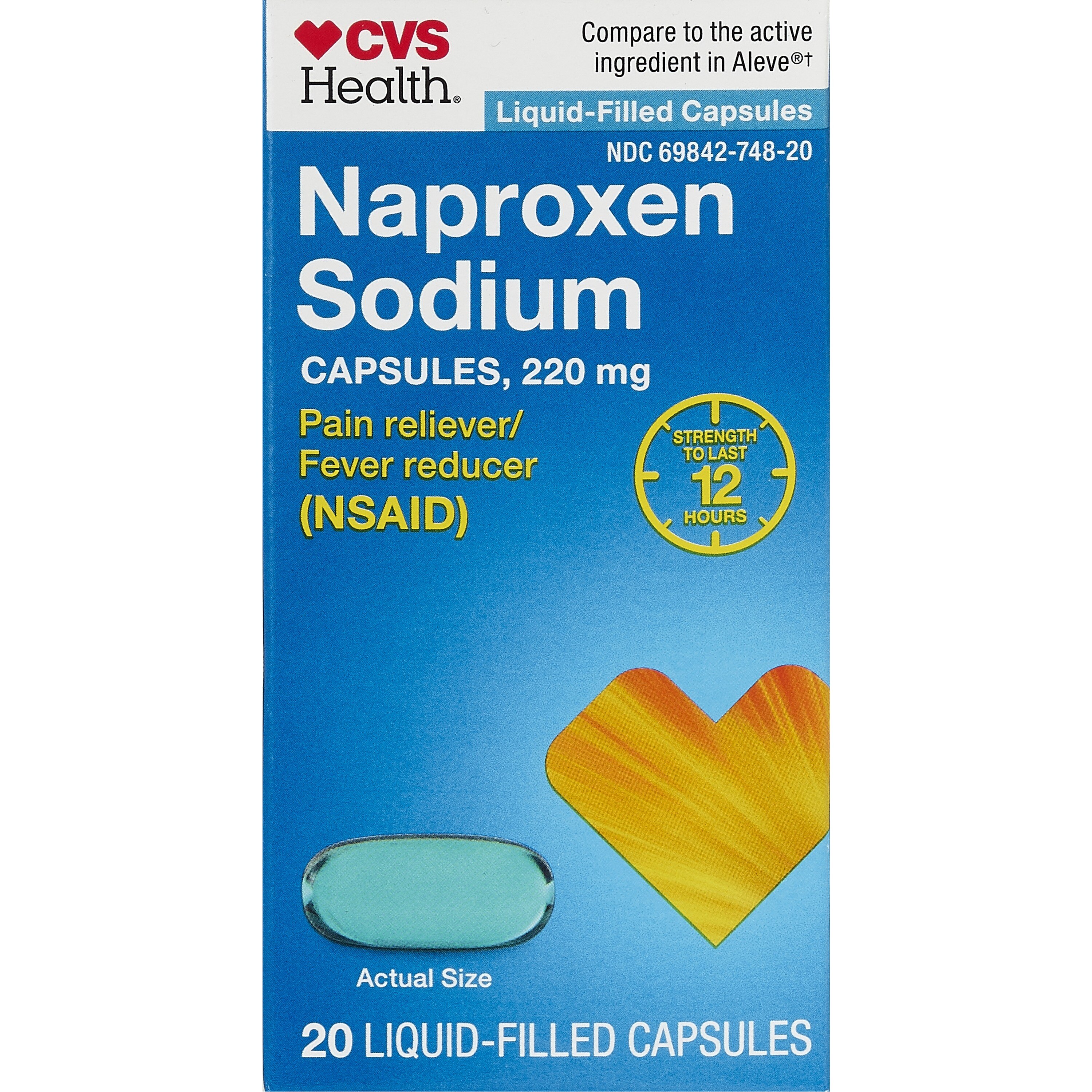 CVS Health Naproxen Sodium 220 MG Liquidid-Filled Capsules