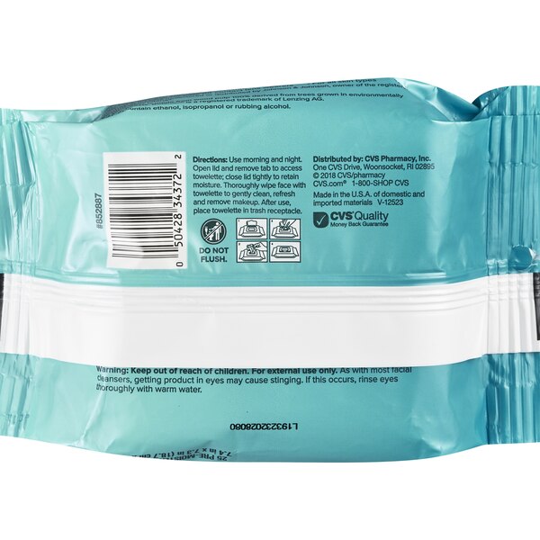 CVS Beauty Hydrating Makeup Remover Cleansing Towelettes, 25/Pack