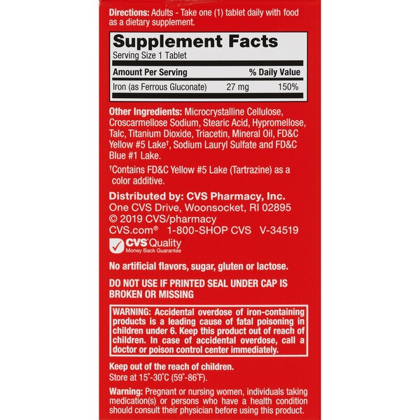 CVS Health Iron Tablets, 100 CT