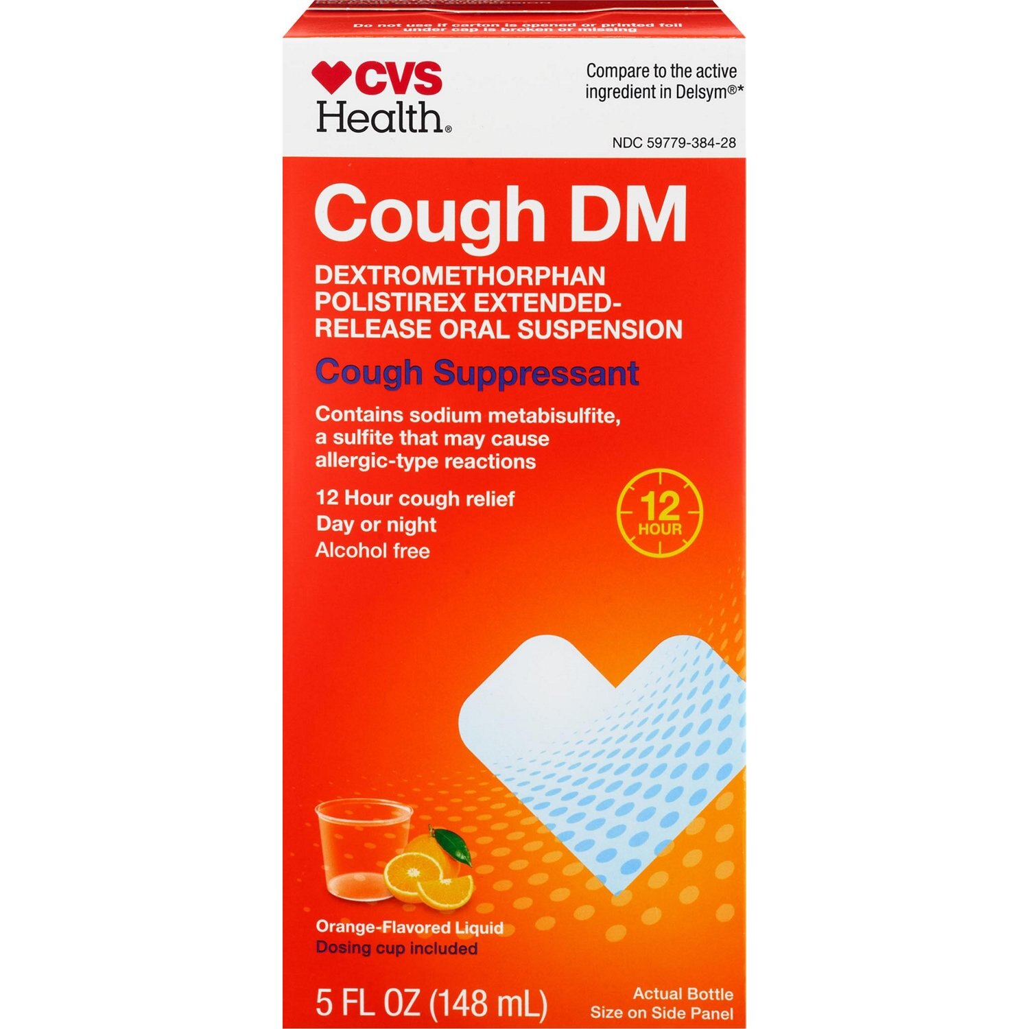 CVS Health 12HR Cough DM Cough Suppressant Liquid image.
