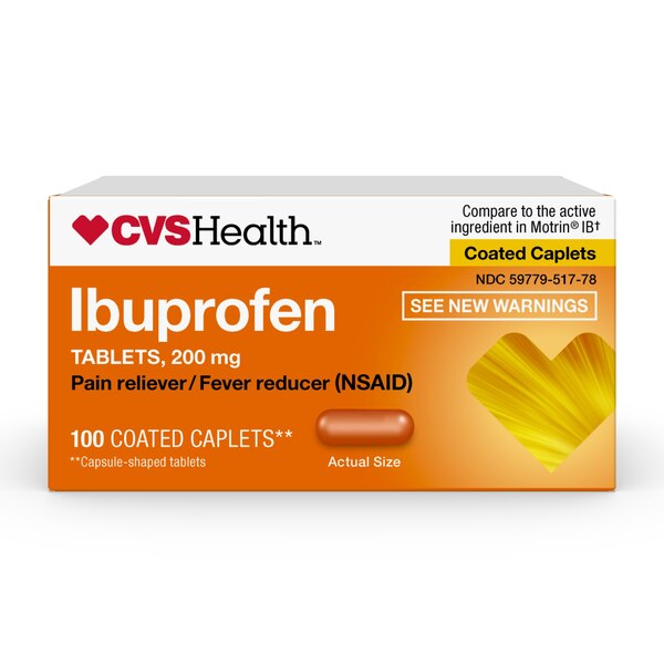 CVS Health Ibuprofen Pain Reliever & Fever Reducer (NSAID) 200 MG Caplets