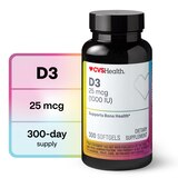 CVS Health Vitamin D3 1000IU Softgels, thumbnail image 1 of 10