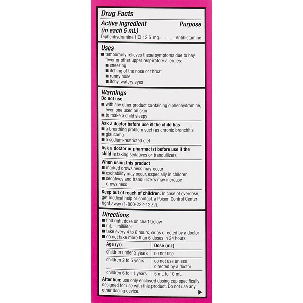 CVS Health Children's Allergy Relief Liquid Diphenhydramine HCl Oral Antihistamine