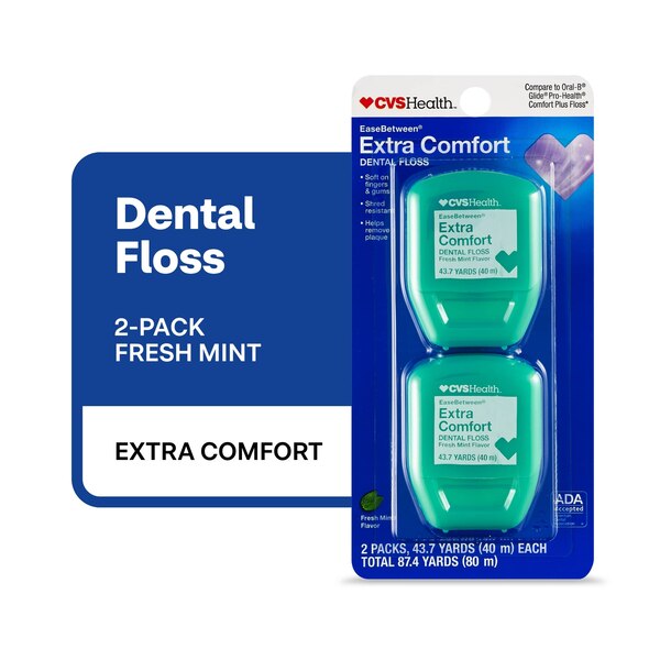 CVS Health EaseBetween Extra Comfort Dental Floss, Fresh Mint