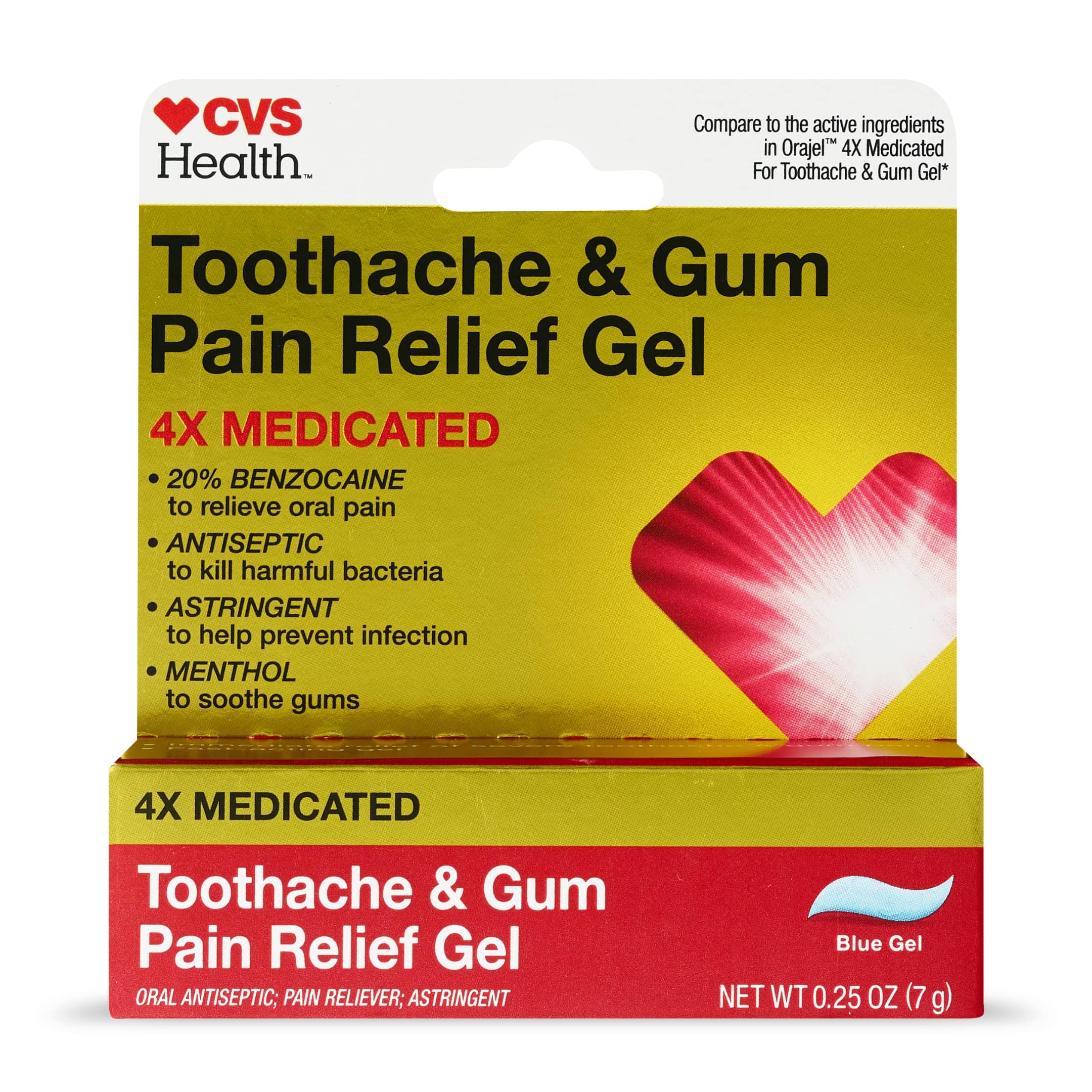 CVS Health Severe Toothache & Gum Relief Gel, Triple Medicated