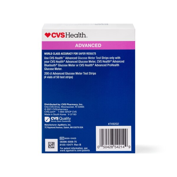 CVS Health Advanced Glucose Meter Test Strips