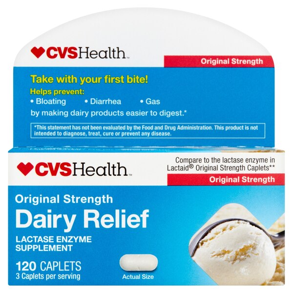 CVS Health Dairy Relief Caplets Extra Strength