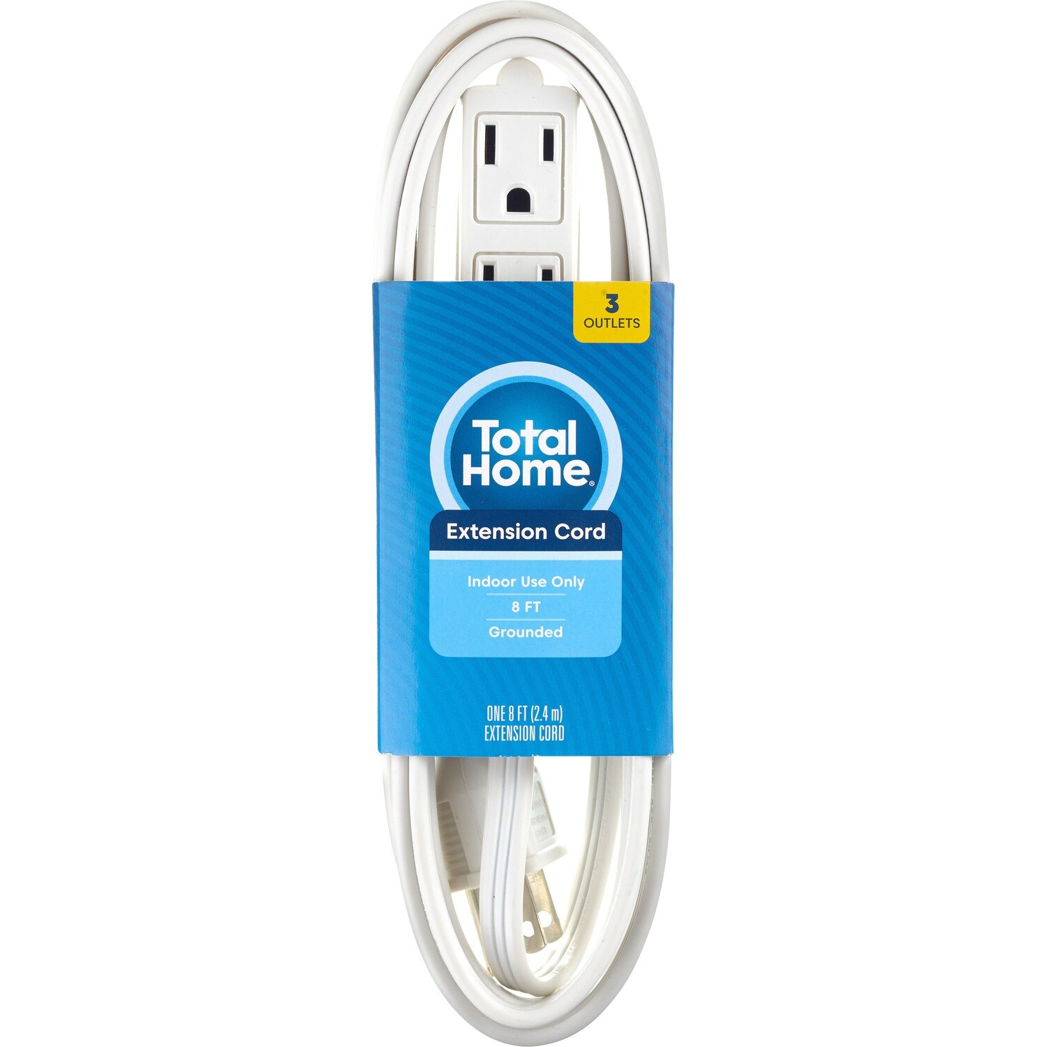 Total Home 8 Feet Indoor Cord, White