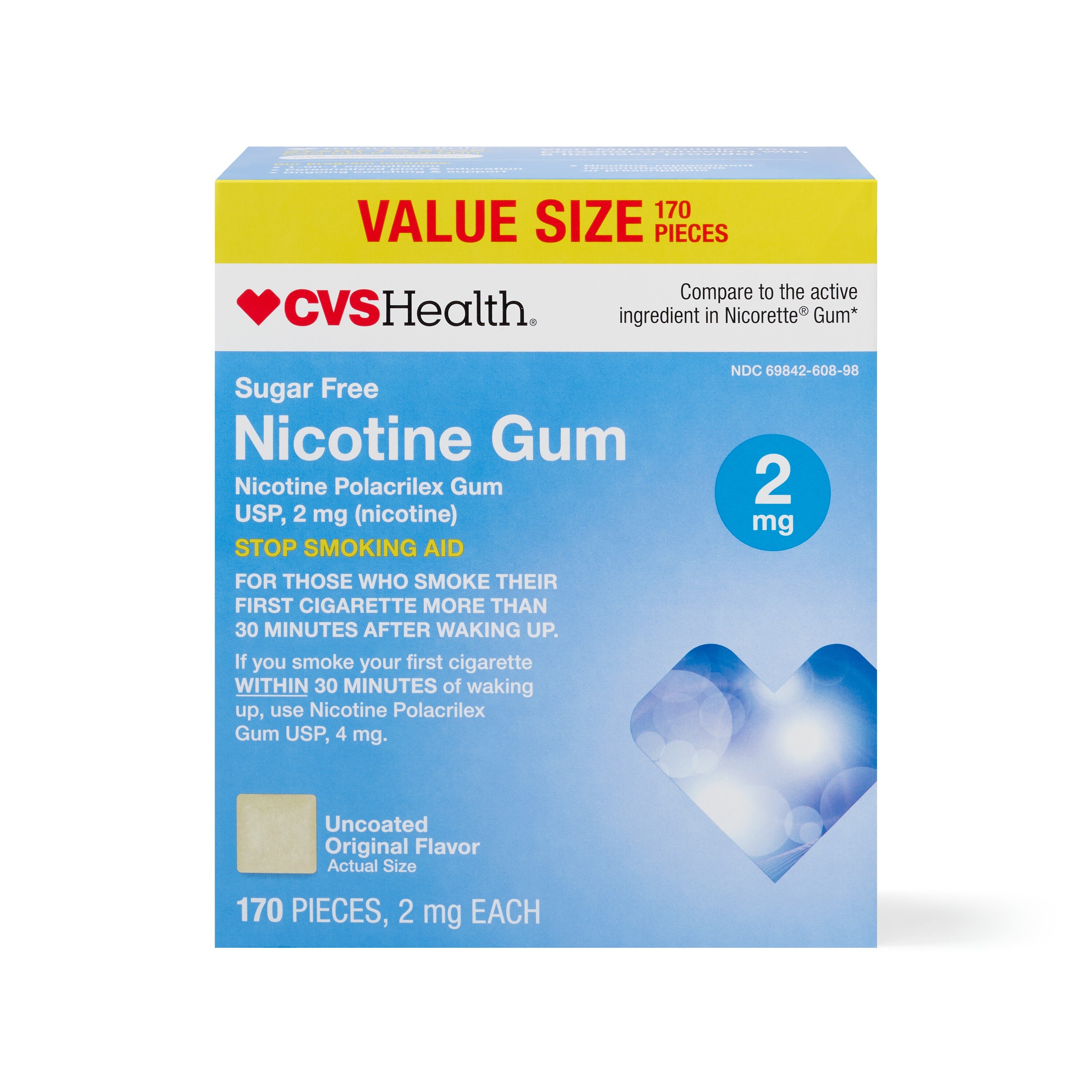CVS Health Sugar Free Nicotine Gum, Original image.