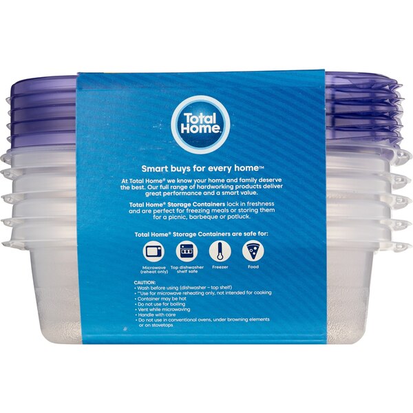 Total Home Food Storage Container 25 oz, 5 ct