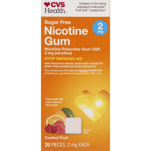 CVS Health Sugar Free Nicotine Gum, Fruit