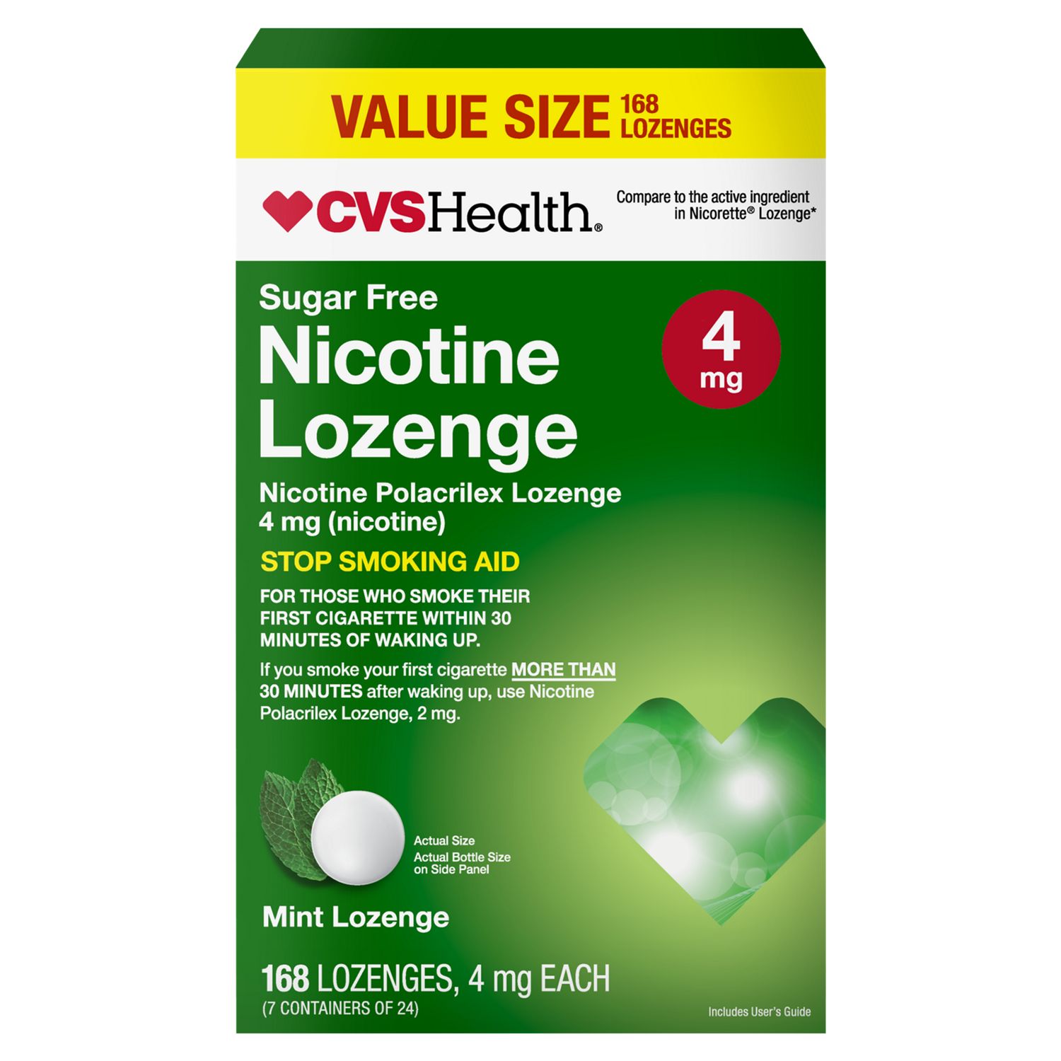 CVS Health Sugar Free Nicotine Lozenge, Mint image.