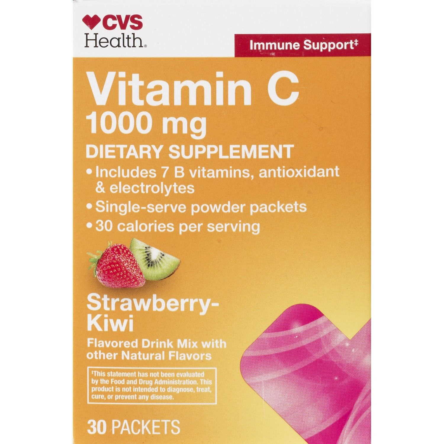 CVS Health Immune Support Vitamin C Drink Packets, 30 CT image.
