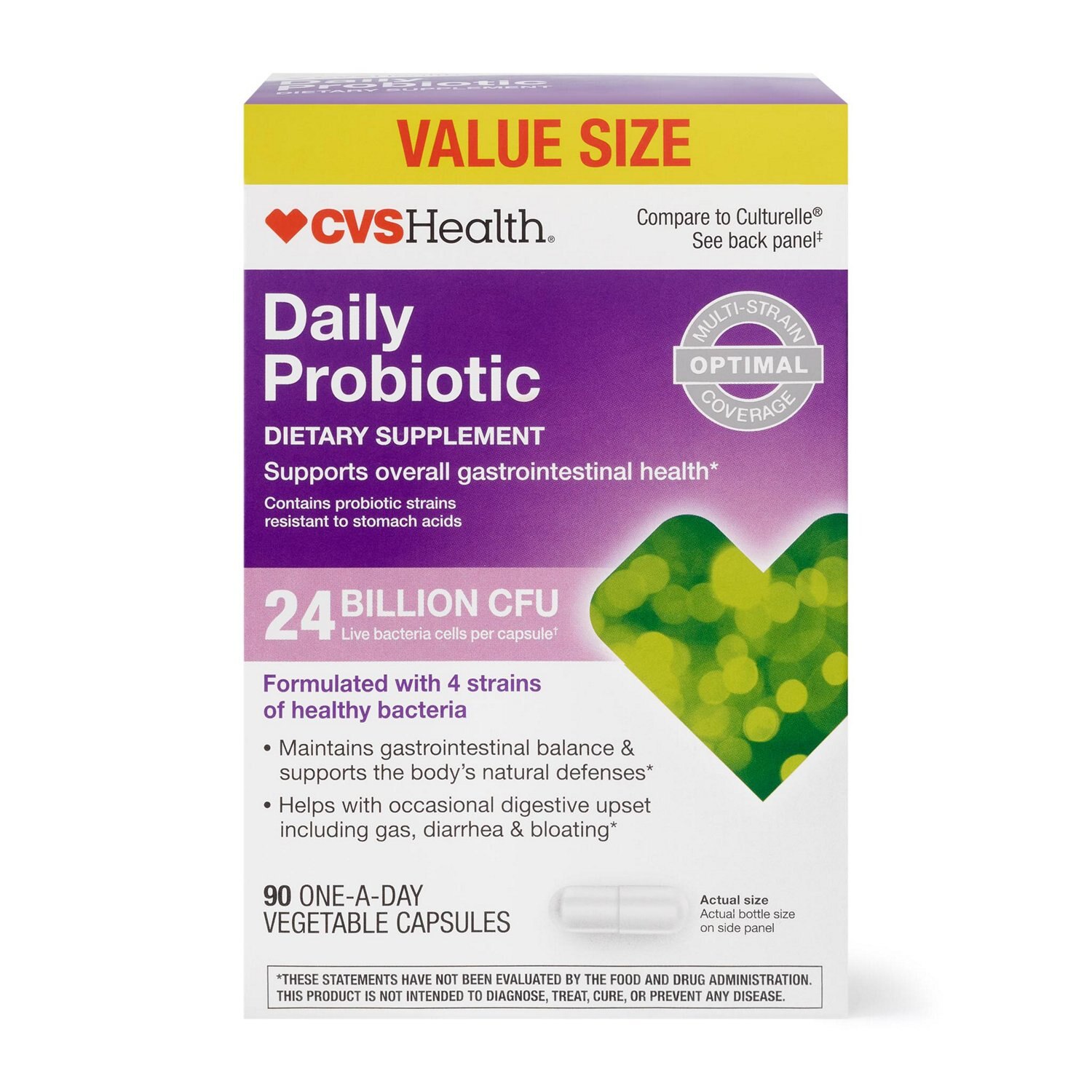 CVS Health Daily Probiotic 24 Billion CFU Capsules image.
