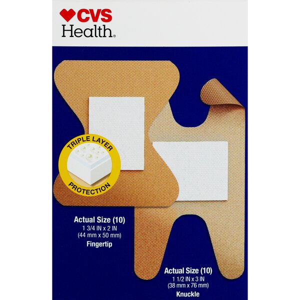 CVS Health Flexible Fabric Anti-Bacterial Bandages, Assorted Sizes