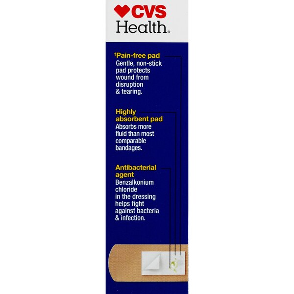 CVS Health Flexible Fabric Anti-Bacterial Bandages, Assorted Sizes