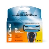 Blade Men's 5-Blade Sensitive Razor Blade Refills, 8 CT, thumbnail image 1 of 5