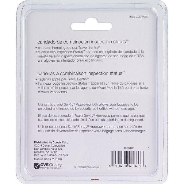 Inspection Status Combination Lock, 1.7 OZ