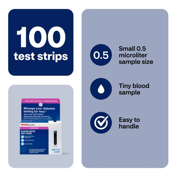 CVS Health Advanced Glucose Meter Test Strips