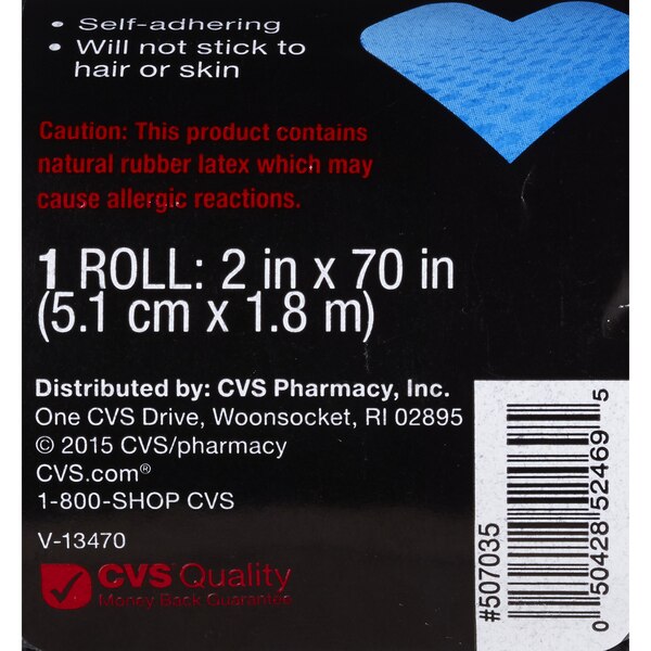 CVS Health Maximum Strength Self-Grip Athletic Tape, Black, 2in. x 70in.