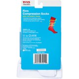 CVS Health Firm Compression Socks Over-The-Calf Length Unisex, 1 Pair, L/XL, White, thumbnail image 2 of 2