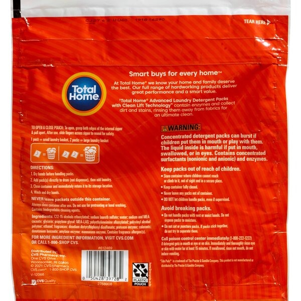 Total Home Advanced Laundry Detergent Pack, 35 ct