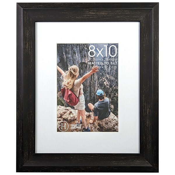 House to Home Black Wood Tone Picture Frame, 8x10 matted to 5x7