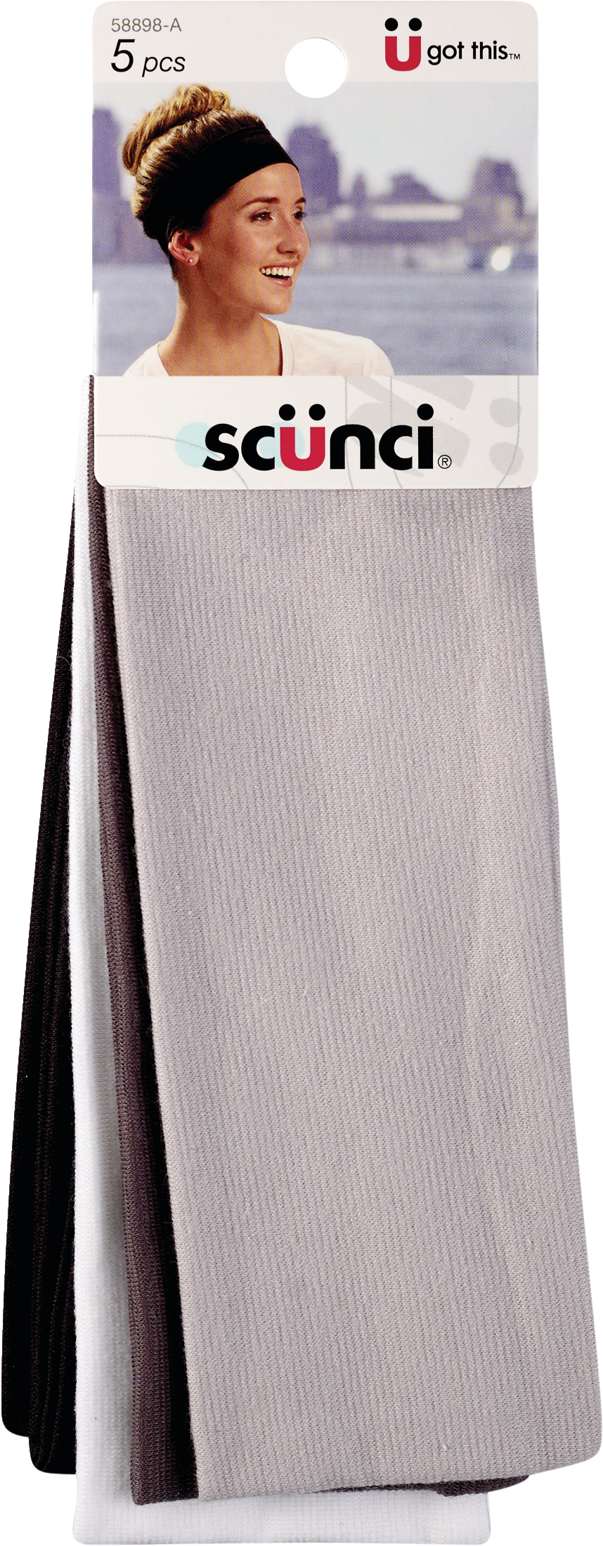 Scunci Comfort Fit Headwraps, Assorted Colors, 5 CT image.