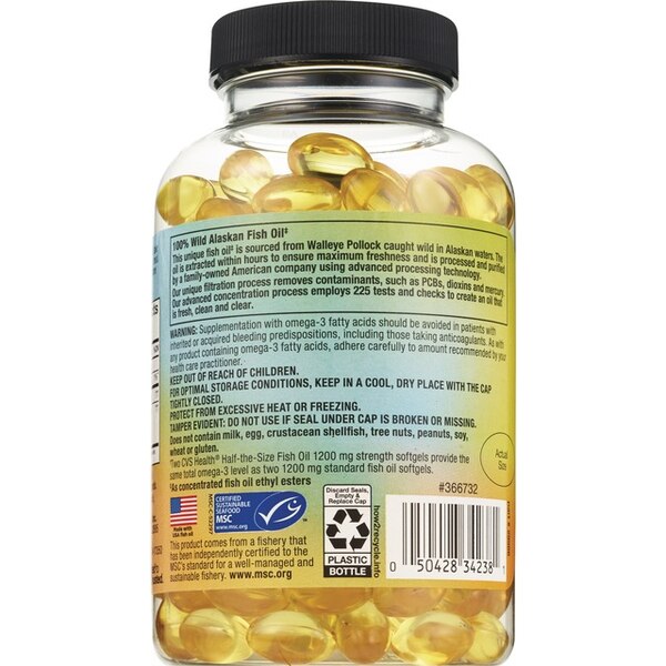 CVS Health 100% Wild Alaskan Fish Oil Softgels, 200 CT