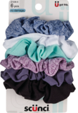 Scunci Soft Hold Fabric Scrunchies, Assorted Colors, 6 CT, thumbnail image 1 of 1