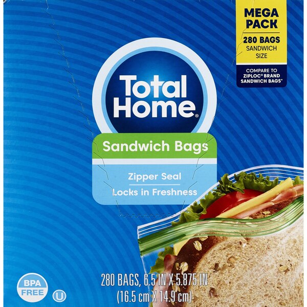 Total Home Sandwich Bags, 280 ct