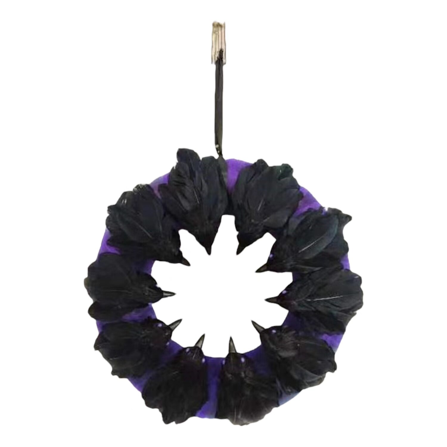 Spooky Village Crow Wreath Decoration, 18 in